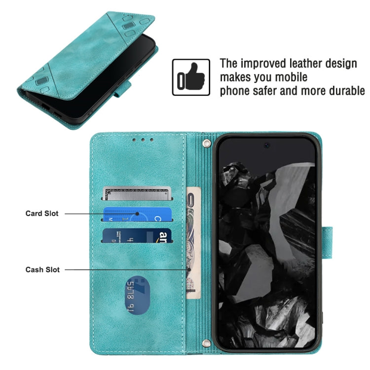For Google Pixel 9 Pro XL Skin-feel Embossed Leather Phone Case(Green) by buy2fix