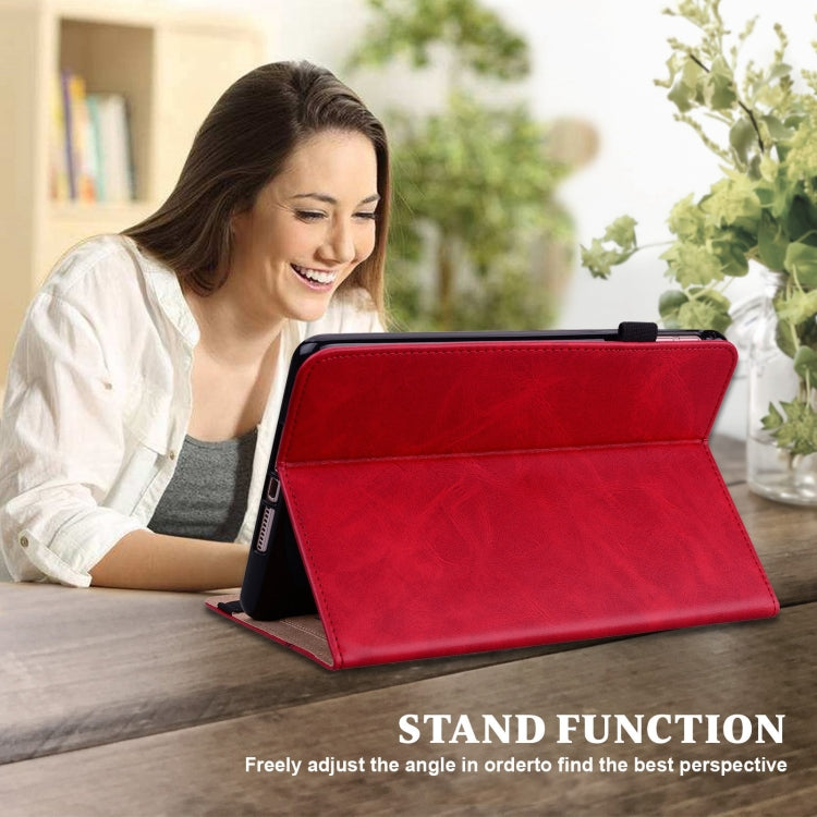 For Lenovo Xiaoxin Pad Pro 12.7 Solid Color Stripe Embossed Leather Tablet Case(Red) - Lenovo by buy2fix | Online Shopping UK | buy2fix