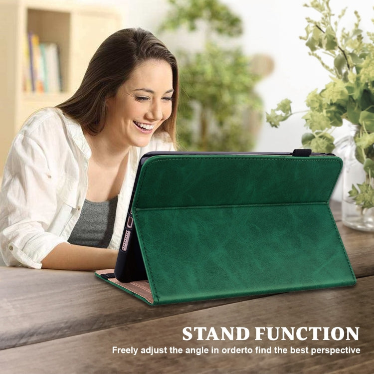 For Lenovo Xiaoxin Pad Pro 12.7 Solid Color Stripe Embossed Leather Tablet Case(Green) - Lenovo by buy2fix | Online Shopping UK | buy2fix