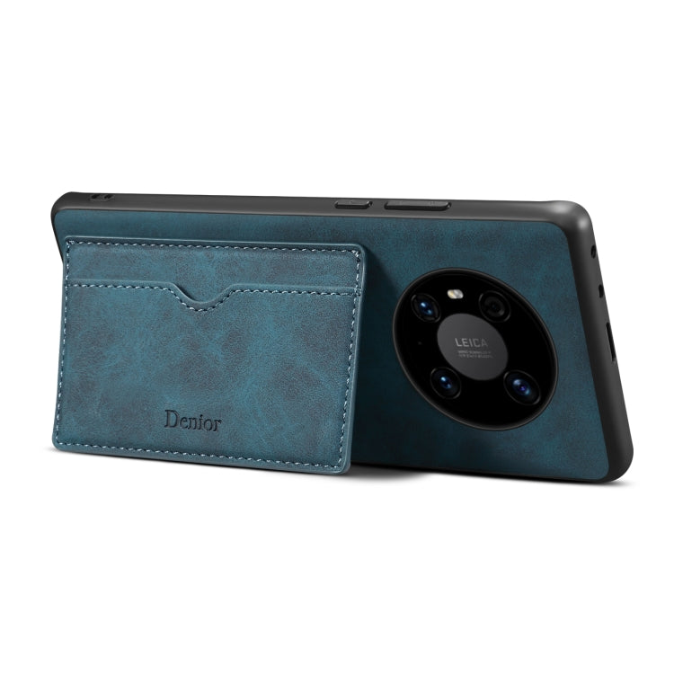 For Huawei Mate 60 Denior PU Single Card Slot Holder Phone Case(Blue) - Huawei Cases by Denior | Online Shopping UK | buy2fix