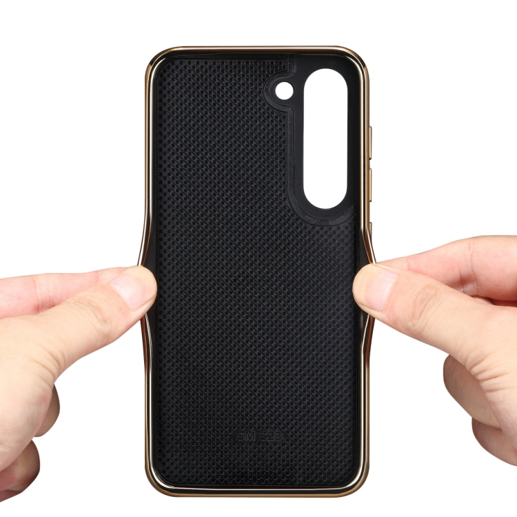 For Samsung Galaxy S23+ 5G Denior Oil Wax Leather Electroplating Phone Case(Black) - Galaxy S23+ 5G Cases by Denior | Online Shopping UK | buy2fix