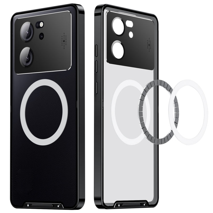 For Xiaomi Redmi K60 Ultra / 13T / 13T Pro Aromatherapy Magnetic Metal Phone Case(Black) - Xiaomi Cases by buy2fix | Online Shopping UK | buy2fix