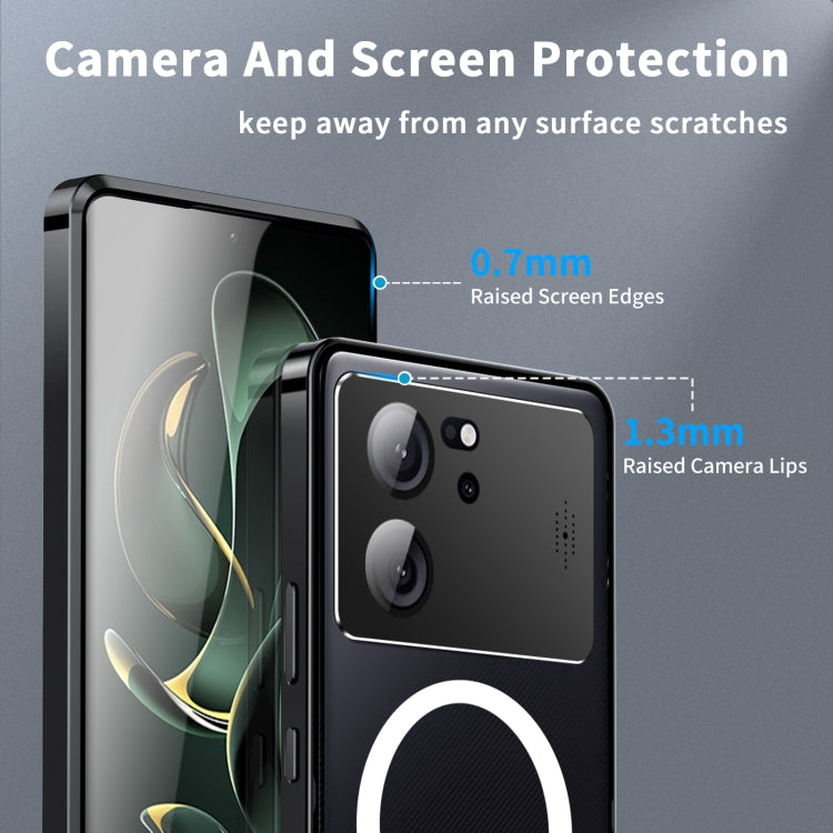 For Xiaomi Redmi K60 Ultra / 13T / 13T Pro Aromatherapy Magnetic Metal Phone Case(Black) - Xiaomi Cases by buy2fix | Online Shopping UK | buy2fix