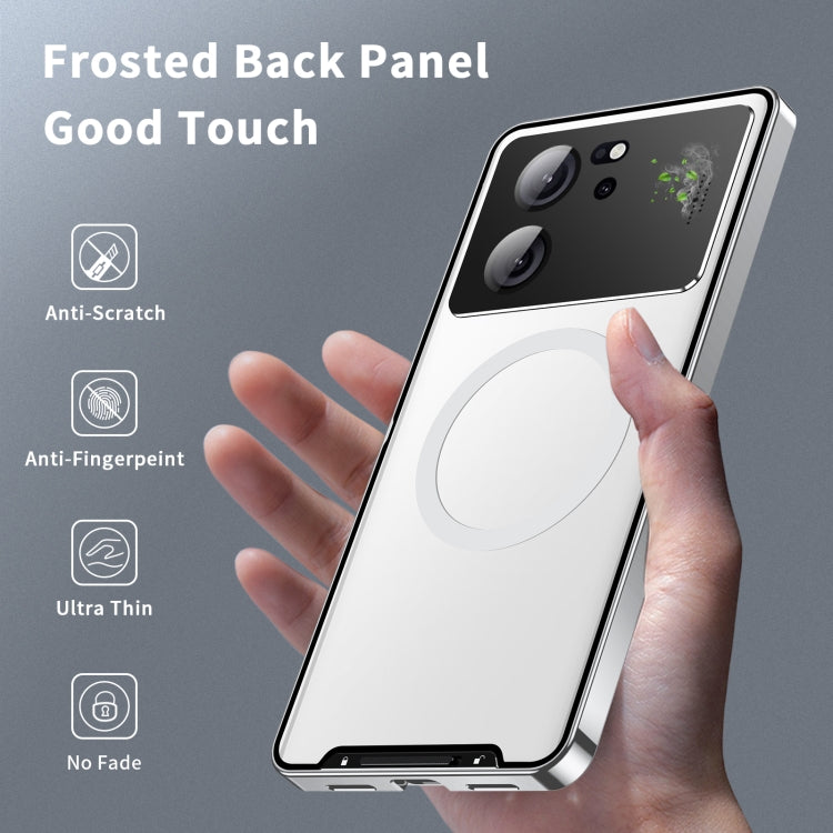 For Xiaomi Redmi K60 Ultra / 13T / 13T Pro Aromatherapy Magnetic Metal Phone Case(Silver) - Xiaomi Cases by buy2fix | Online Shopping UK | buy2fix