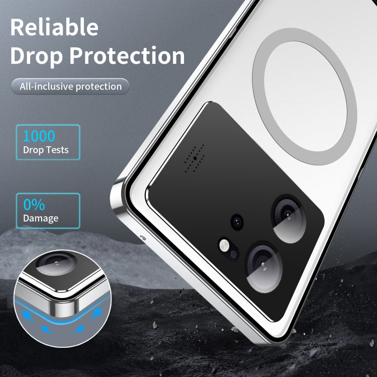 For Xiaomi Redmi K60 Ultra / 13T / 13T Pro Aromatherapy Magnetic Metal Phone Case(Silver) - Xiaomi Cases by buy2fix | Online Shopping UK | buy2fix