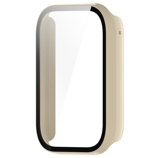 For Xiaomi Mi Band 8 Pro PC + Tempered Glass Film Integrated Watch Protective Case(Ivory White) by buy2fix