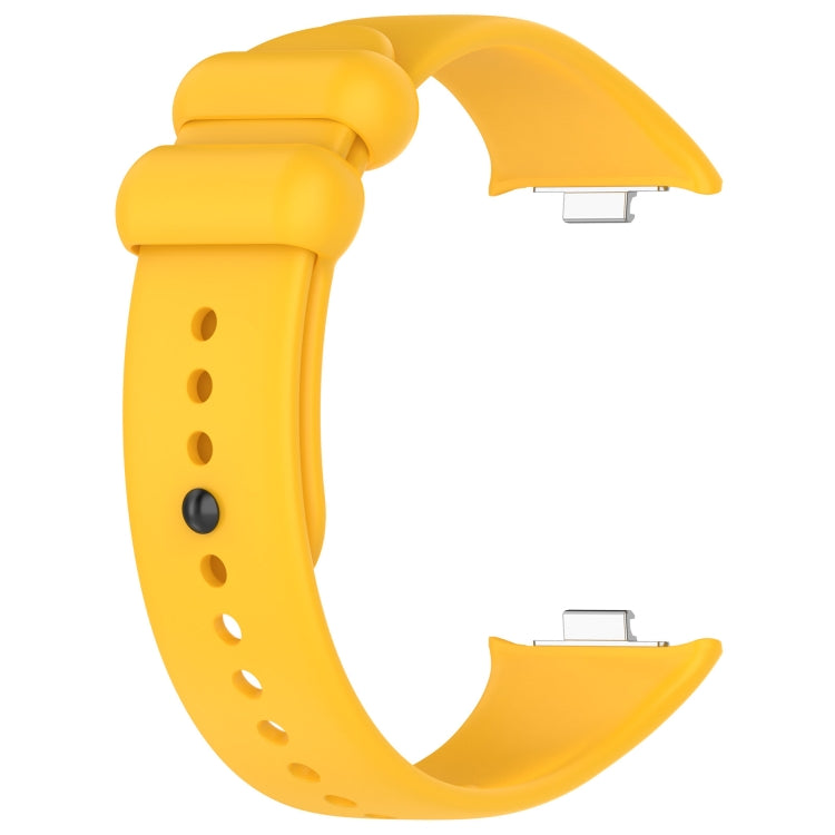 For Xiaomi Smart Band 9 Pro / 8 Pro Solid Color Black Buckle Silicone Watch Band(Yellow) - Watch Bands by buy2fix | Online Shopping UK | buy2fix