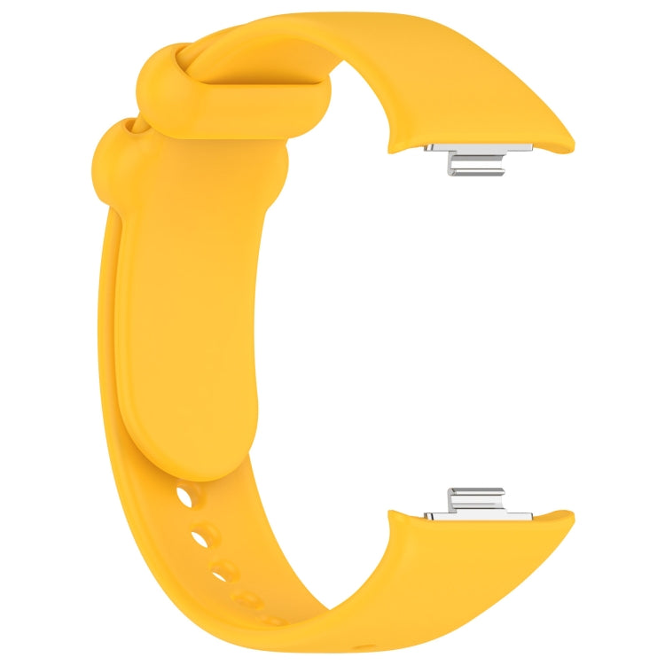 For Xiaomi Smart Band 9 Pro / 8 Pro Solid Color Black Buckle Silicone Watch Band(Yellow) - Watch Bands by buy2fix | Online Shopping UK | buy2fix