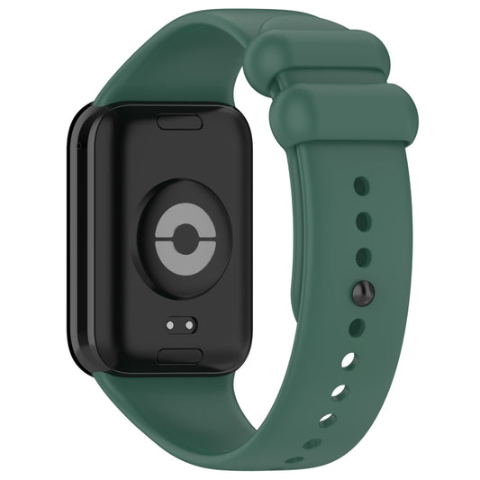 For Xiaomi Smart Band 9 Pro / 8 Pro Solid Color Black Buckle Silicone Watch Band(Dark Green) by buy2fix