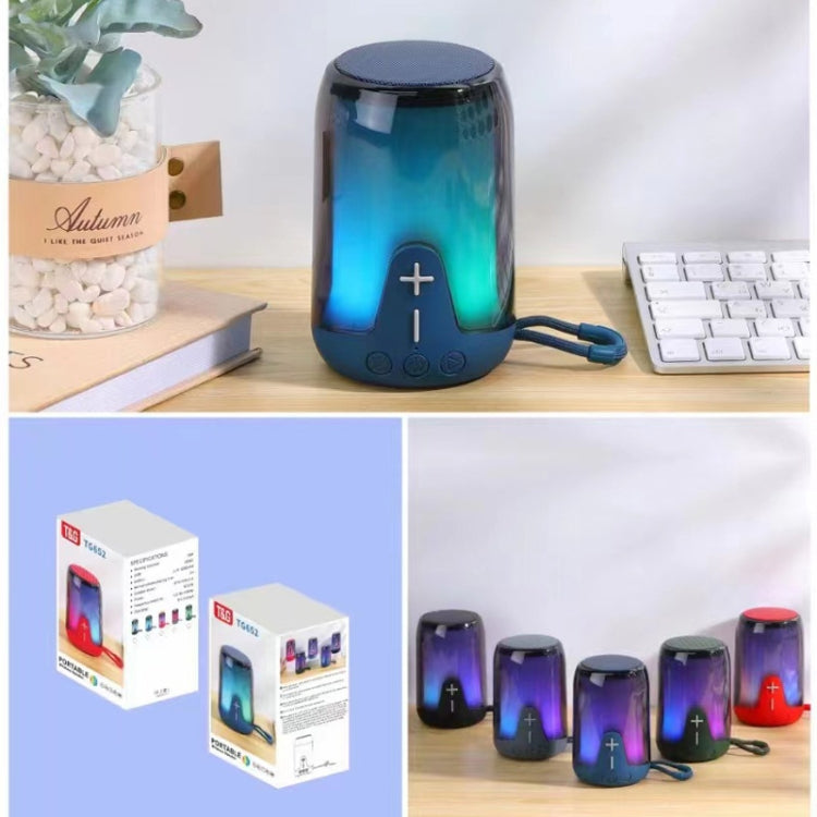 T&G TG-652 Portable RGB Light Transparent Bluetooth Speaker(Red) - Desktop Speaker by T&G | Online Shopping UK | buy2fix