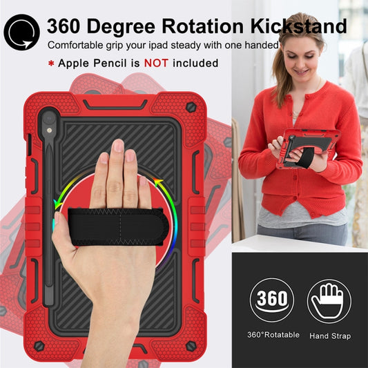 For Samsung Galaxy Tab S9 360 Degree Rotation PC Contrast Silicone Tablet Case(Red + Black) by buy2fix
