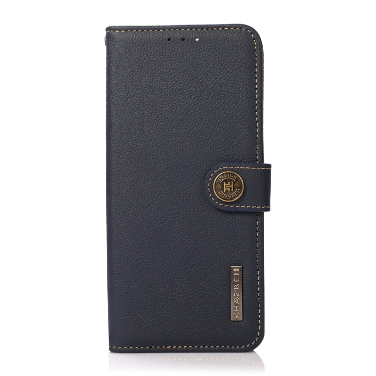 For Sony Xperia 5 V KHAZNEH Custer Genuine Leather RFID Phone Case(Blue) - Sony Cases by buy2fix | Online Shopping UK | buy2fix