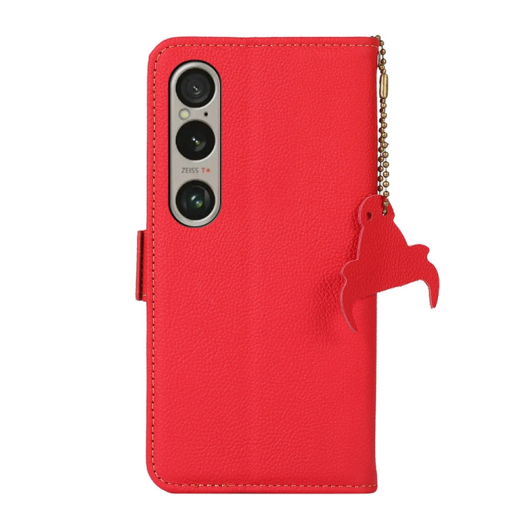 For Sony Xperia 1 VI Side-Magnetic TJ Genuine Leather RFID Phone Case(Red) - Sony Cases by buy2fix | Online Shopping UK | buy2fix