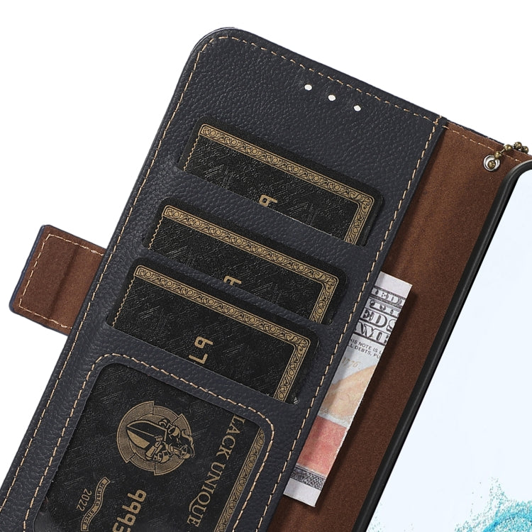 For Sony Xperia 10 VI Side-Magnetic TJ Genuine Leather RFID Phone Case(Blue) - Sony Cases by buy2fix | Online Shopping UK | buy2fix