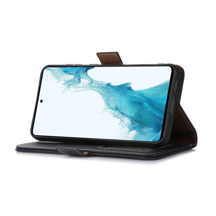 For Sony Xperia 10 VI Side-Magnetic TJ Genuine Leather RFID Phone Case(Blue) - Sony Cases by buy2fix | Online Shopping UK | buy2fix