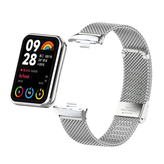 For Xiaomi Smart Band 9 Pro / 8 Pro 18mm Steel Mesh Buckle Metal Watch Band(Silver) by buy2fix