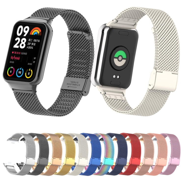 For Xiaomi Smart Band 9 Pro / 8 Pro 18mm Steel Mesh Buckle Metal Watch Band(Silver) - Watch Bands by buy2fix | Online Shopping UK | buy2fix