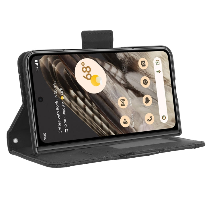 For Google Pixel Fold Skin Feel Calf Texture Card Slots Leather Phone Case(Black) by buy2fix