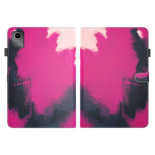 For Lenovo Tab M11 / Xiaoxin Pad 11 2024 Watercolor Pattern Flip Leather Tablet Case(Berry Color) by buy2fix