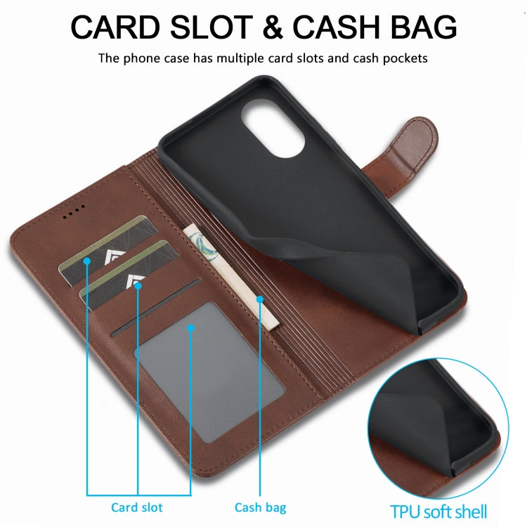 For OPPO A58 4G / A98 5G / F23 5G LC.IMEEKE Calf Texture Horizontal Flip Leather Case(Brown) by LC.IMEEKE