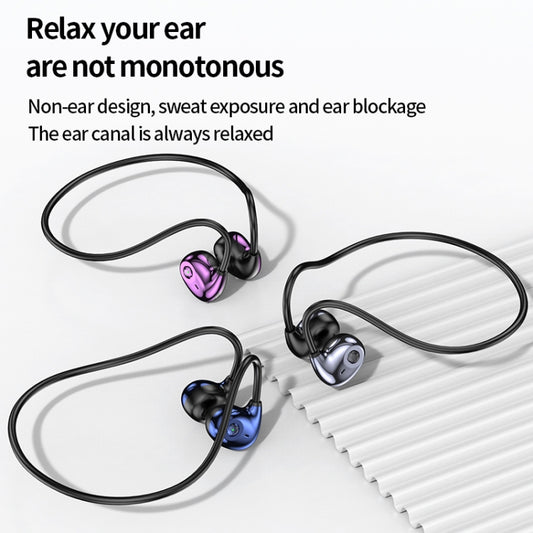 A59 Open Air Conduction Built-in Microphone Wireless Bluetooth Neckband Earphone(Blue) by buy2fix