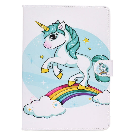 For iPad 10.2 Colored Drawing Pattern Horizontal Flip PU Leather Case with Holder & Card Slot & Sleep / Wake-up Function(Unicorn) - iPad 10.2 Cases by buy2fix | Online Shopping UK | buy2fix