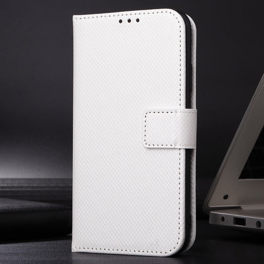 For iPhone 16 Diamond Texture Leather Phone Case(White) by buy2fix