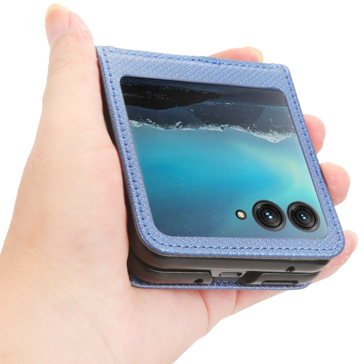 For Motorola Razr 40 Ultra Diamond Texture Leather Phone Case(Blue) by buy2fix