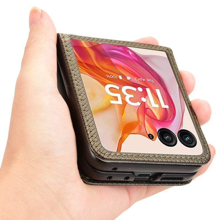 For Motorola Razr 50 Ultra Diamond Texture Leather Phone Case(Brown) by buy2fix