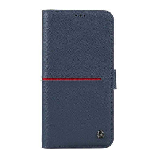 For iPhone 15 GEBEI Top-grain Horizontal Flip Leather Phone Case(Blue) by GEBEI