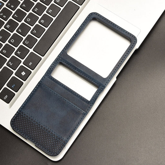 For Motorola Razr 50 Retro Texture Leather Phone Case(Blue) by buy2fix