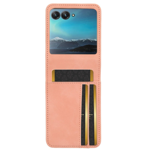 For Motorola Razr 40 Ultra Skin Feel Card Slot Leather Phone Case(Pink) by buy2fix