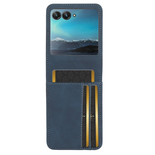 For Motorola Razr 40 Ultra Skin Feel Card Slot Leather Phone Case(Blue) by buy2fix
