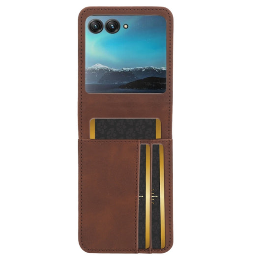 For Motorola Razr 40 Ultra Skin Feel Card Slot Leather Phone Case(Brown) by buy2fix