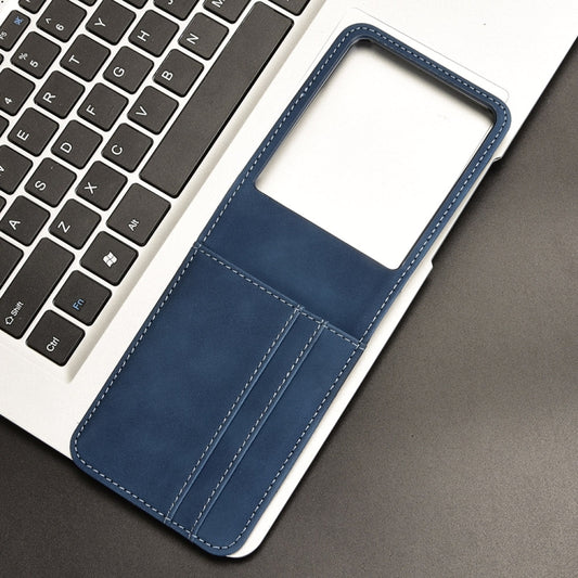 For Motorola Razr 50 Ultra Skin Feel Card Slot Leather Phone Case(Blue) by buy2fix