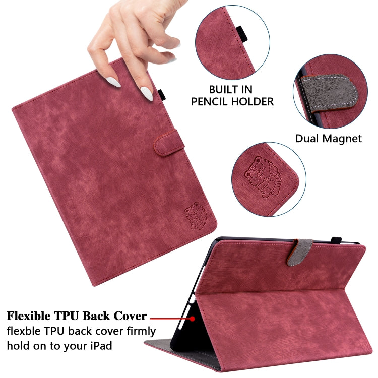For Lenovo Tab M11/Xiaoxin Pad 11 2024 Tiger Pattern Flip Leather Tablet Case(Red) by buy2fix