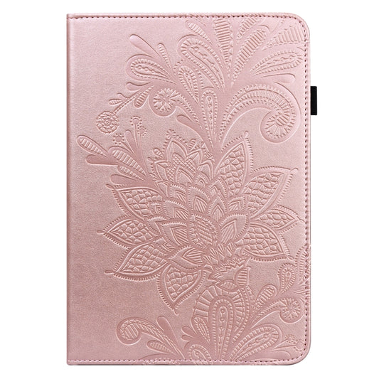 For Samsung Galaxy Tab S9 Lace Flower Embossing Pattern PU Tablet Case(Gold) by buy2fix