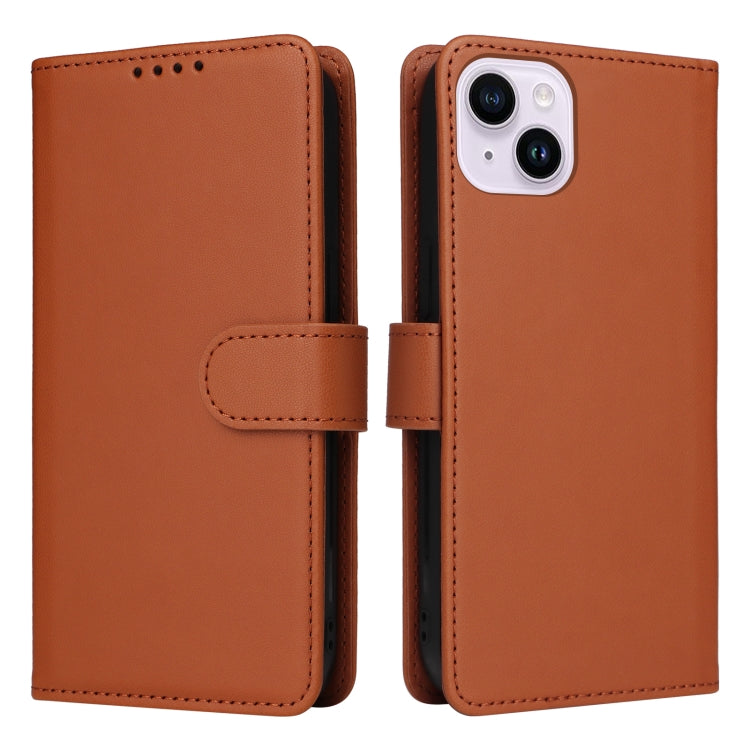 For iPhone 14 Plus BETOPNICE BN-005 2 in 1 Detachable Imitate Genuine Leather Phone Case(Brown) - iPhone 14 Plus Cases by BETOPNICE | Online Shopping UK | buy2fix