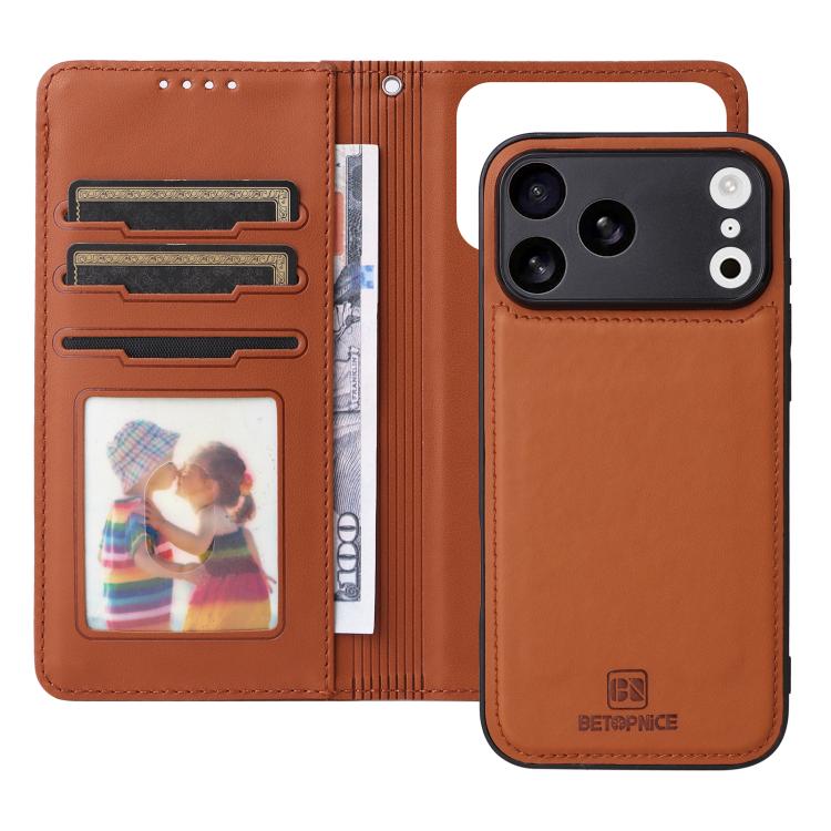 For iPhone 17 Pro Max BETOPNICE BN-005 2 in 1 Detachable Imitate Genuine Leather Phone Case(Brown) - iPhone 17 Pro Max Cases by BETOPNICE | Online Shopping UK | buy2fix
