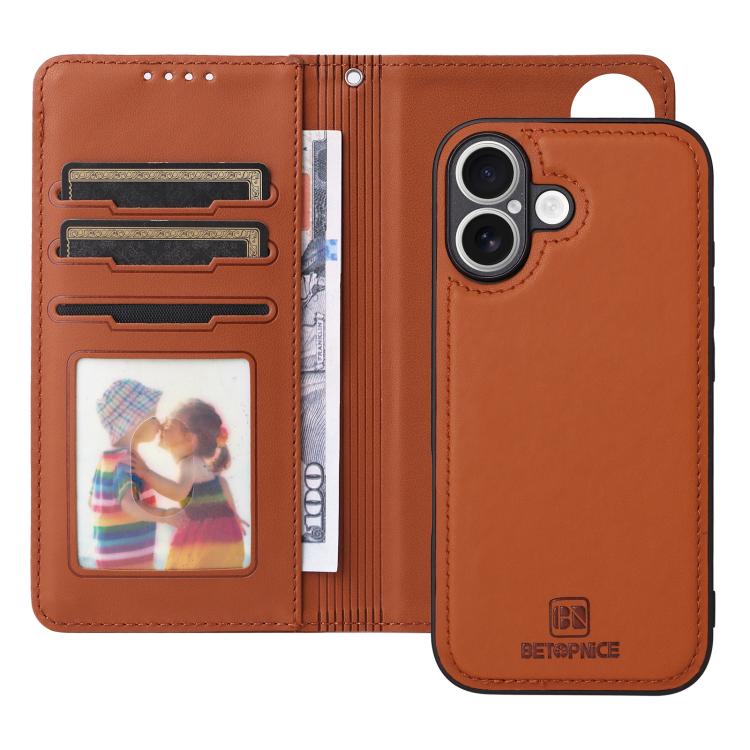 For iPhone 17 BETOPNICE BN-005 2 in 1 Detachable Imitate Genuine Leather Phone Case(Brown) - iPhone 17 Cases by BETOPNICE | Online Shopping UK | buy2fix