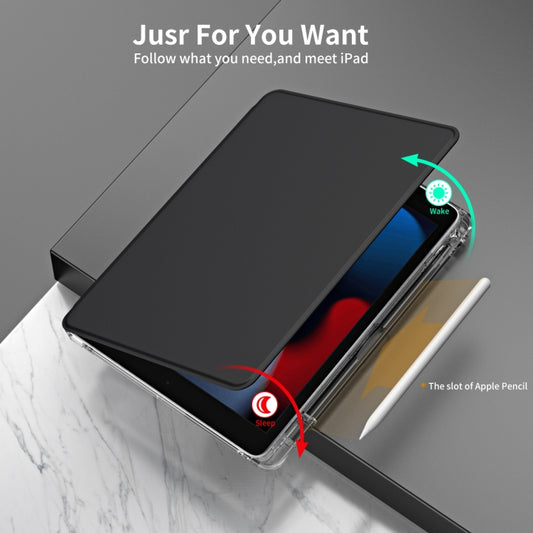 For iPad Pro 9.7 / 9.7 2018 / 2017 360 Rotation Detachable Clear Acrylic Leather Tablet Case(Black) - iPad 9.7 (2018) & (2017) Cases by buy2fix | Online Shopping UK | buy2fix