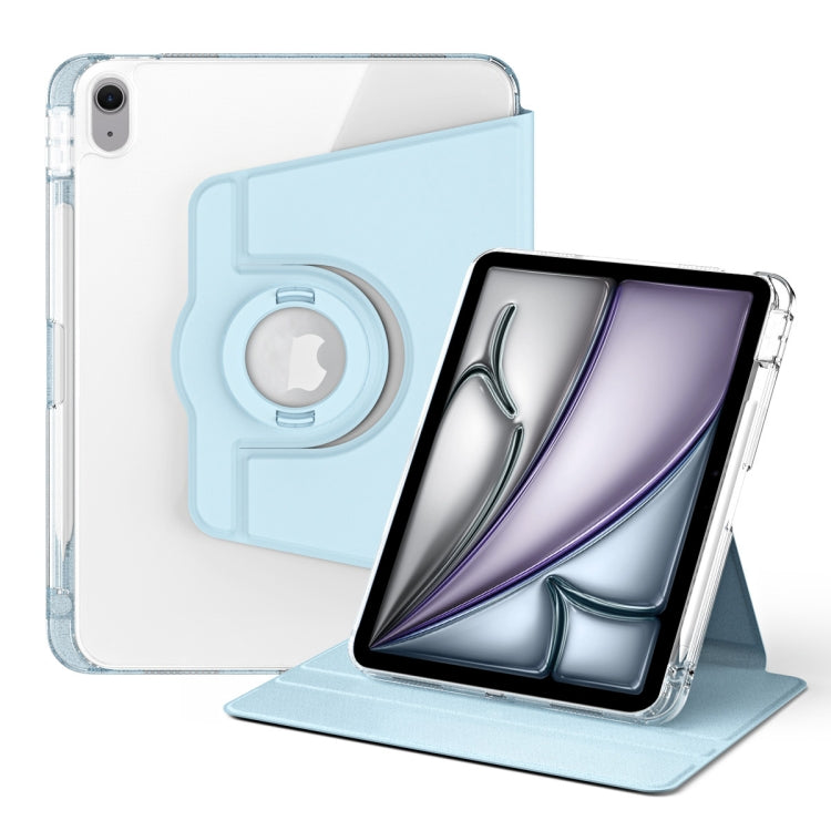 For iPad Air 11 2025 / 2024 360 Rotation Detachable Clear Acrylic Leather Tablet Case(Ice Blue) - iPad Air 11 2025 / 2024 Cases by buy2fix | Online Shopping UK | buy2fix