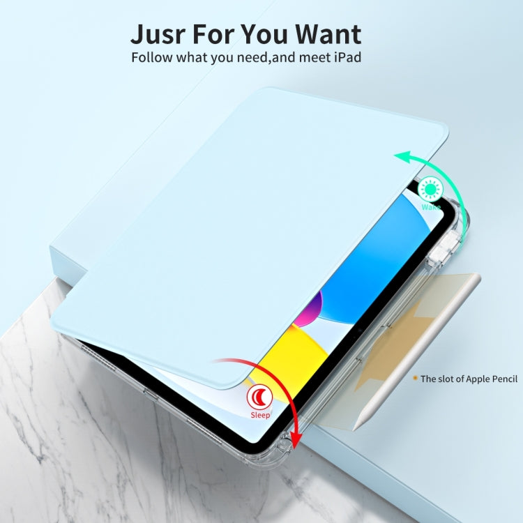 For iPad Air 11 2025 / 2024 360 Rotation Detachable Clear Acrylic Leather Tablet Case(Ice Blue) - iPad Air 11 2025 / 2024 Cases by buy2fix | Online Shopping UK | buy2fix