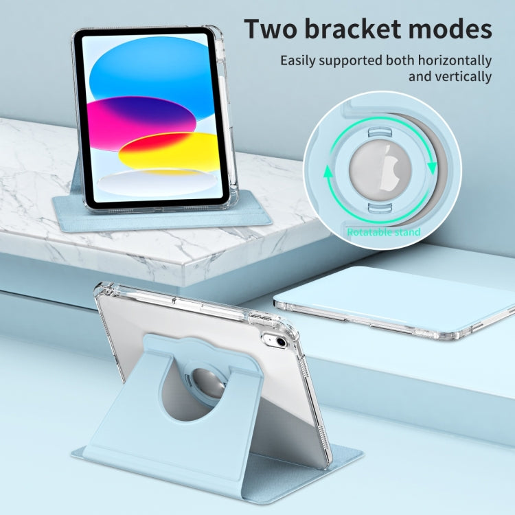 For iPad Air 11 2025 / 2024 360 Rotation Detachable Clear Acrylic Leather Tablet Case(Ice Blue) - iPad Air 11 2025 / 2024 Cases by buy2fix | Online Shopping UK | buy2fix