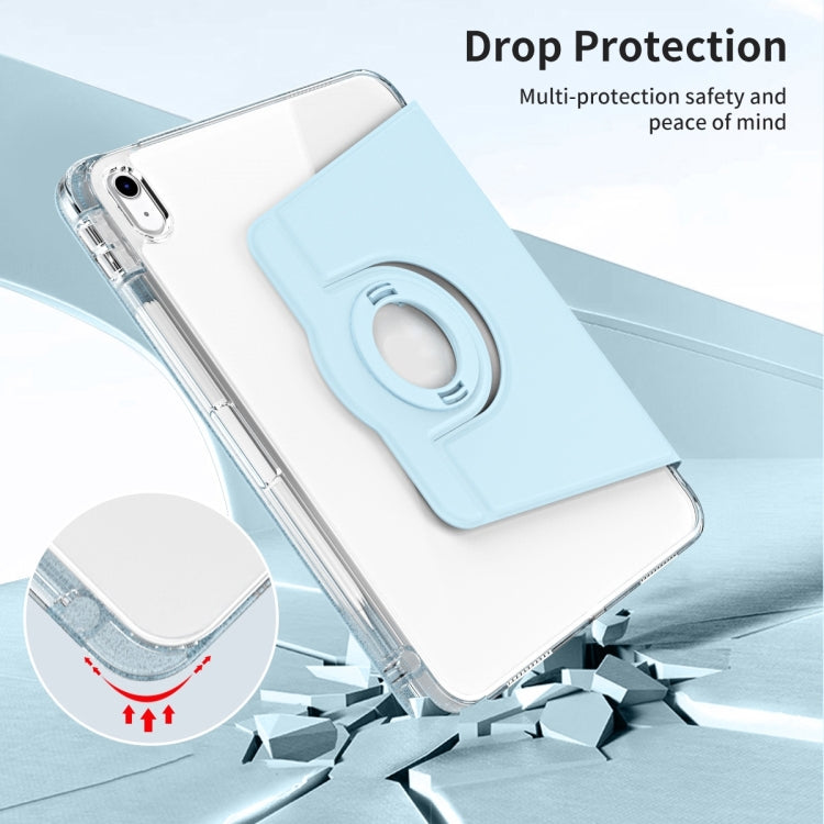 For iPad Air 11 2025 / 2024 360 Rotation Detachable Clear Acrylic Leather Tablet Case(Ice Blue) - iPad Air 11 2025 / 2024 Cases by buy2fix | Online Shopping UK | buy2fix