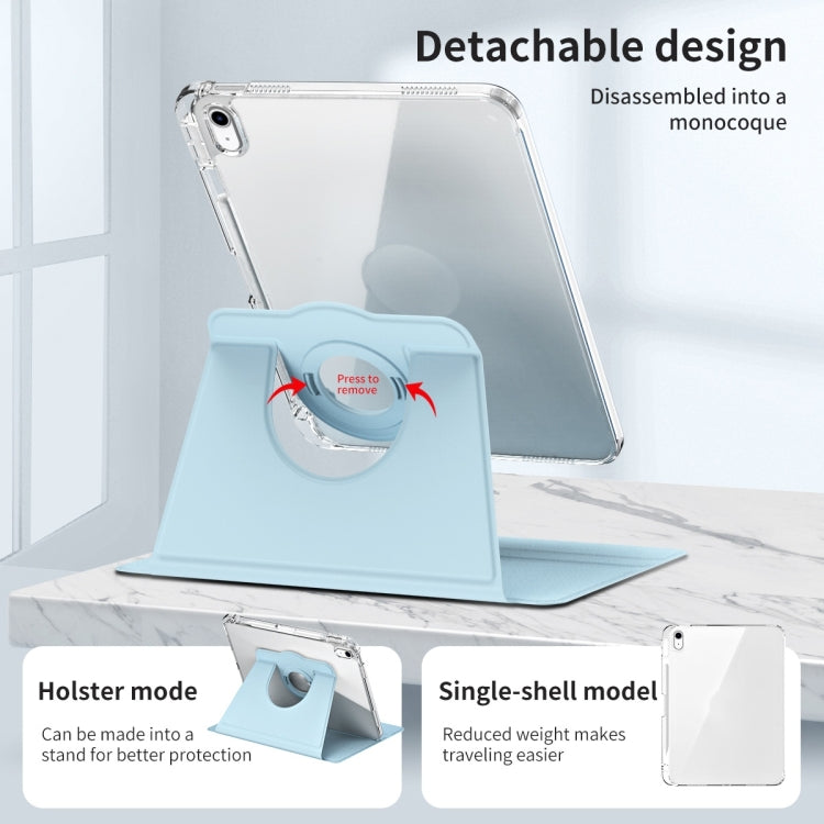 For iPad Air 11 2025 / 2024 360 Rotation Detachable Clear Acrylic Leather Tablet Case(Ice Blue) - iPad Air 11 2025 / 2024 Cases by buy2fix | Online Shopping UK | buy2fix