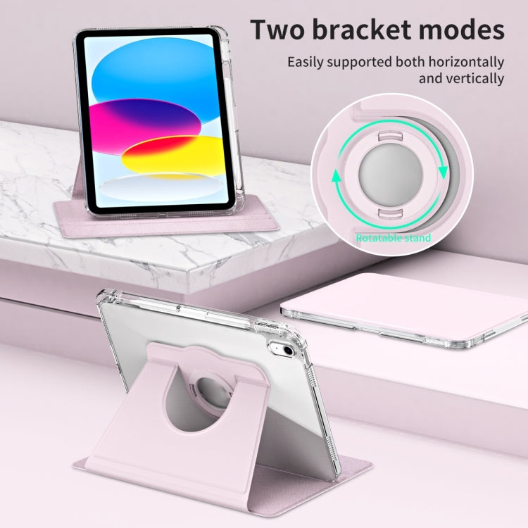 For iPad Air 11 2025 / 2024 360 Rotation Detachable Clear Acrylic Leather Tablet Case(Pink) - iPad Air 11 2025 / 2024 Cases by buy2fix | Online Shopping UK | buy2fix