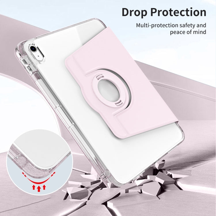 For iPad Air 11 2025 / 2024 360 Rotation Detachable Clear Acrylic Leather Tablet Case(Pink) - iPad Air 11 2025 / 2024 Cases by buy2fix | Online Shopping UK | buy2fix