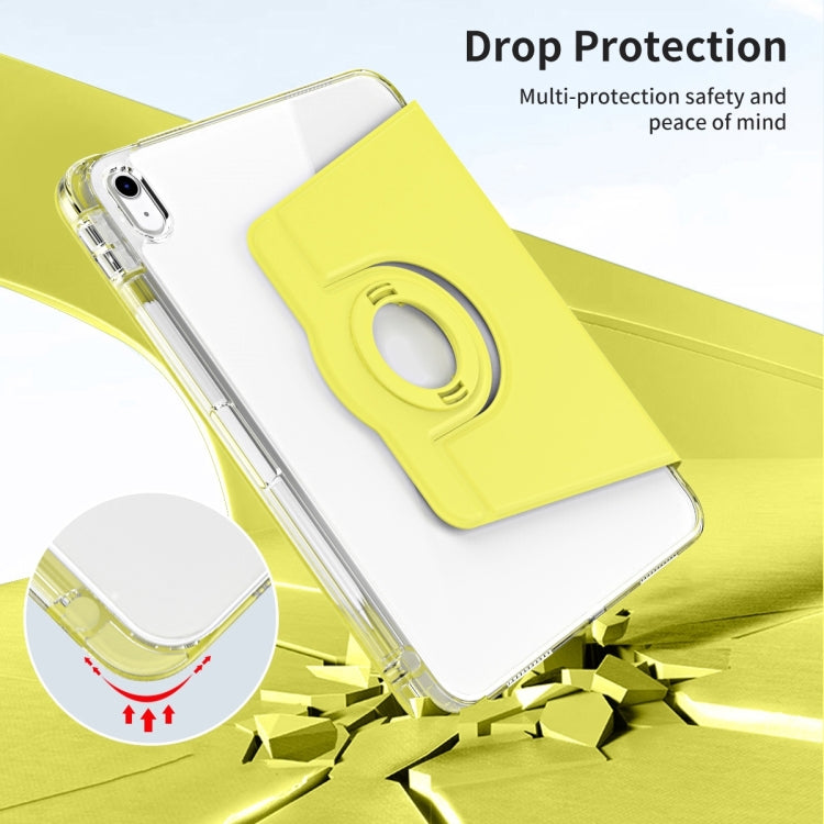 For iPad Air 11 2025 / 2024 360 Rotation Detachable Clear Acrylic Leather Tablet Case(Yellow) - iPad Air 11 2025 / 2024 Cases by buy2fix | Online Shopping UK | buy2fix
