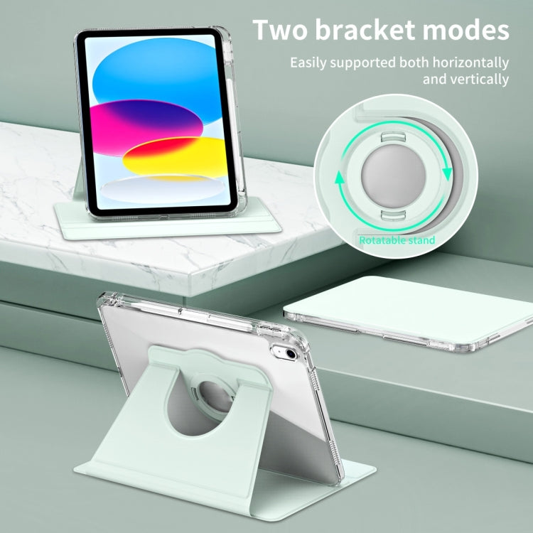 For iPad Air 11 2025 / 2024 360 Rotation Detachable Clear Acrylic Leather Tablet Case(Light Green) - iPad Air 11 2025 / 2024 Cases by buy2fix | Online Shopping UK | buy2fix